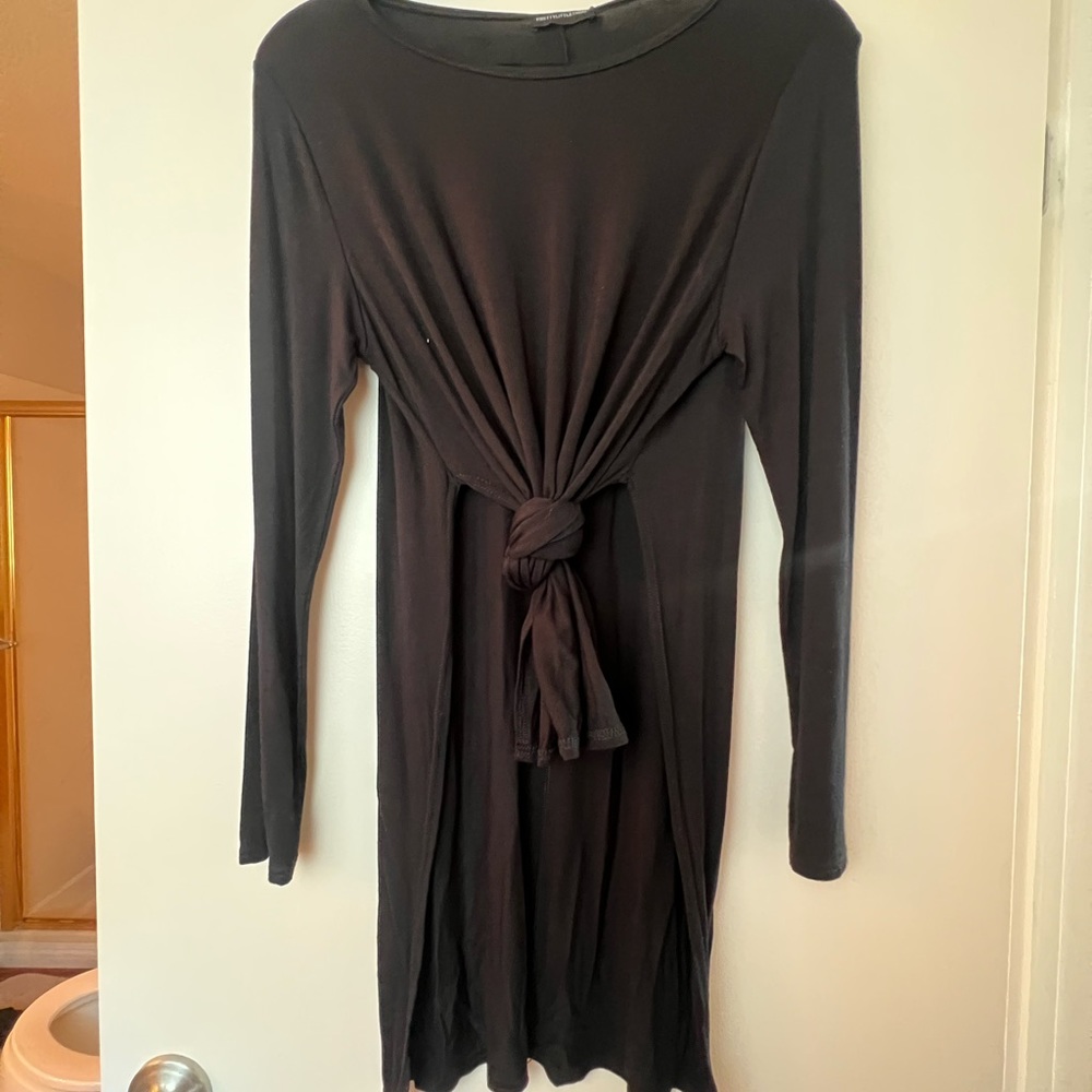 Pretty little thing Black long sleeve side split top
